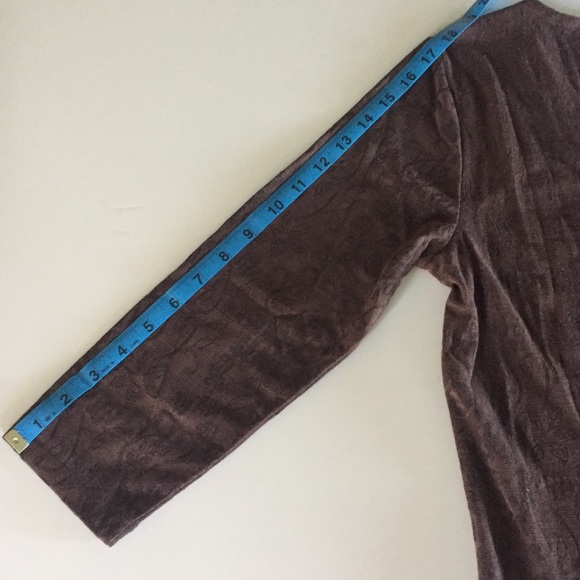 Vintage Y2K Coldwater Creek Milk Chocolate Brown Jacquard Top Size Small 6 - 8 - Picture 6 of 7